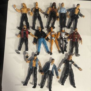 WWE WWF Vintage Wrestling Action Figure Lot of 13 Mick Foley Sting "Crow" Makeup